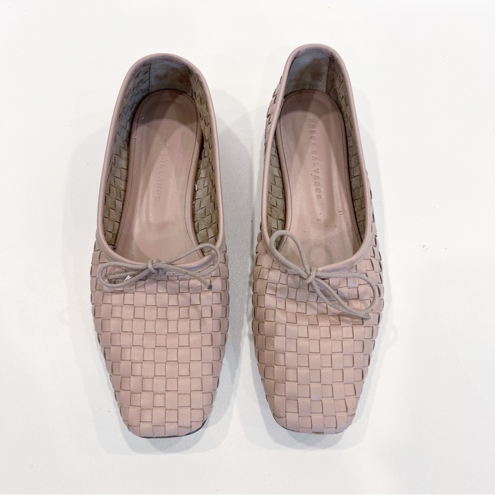 Freda Salvador Jada Square Toe Woven Ballet Flat Size 9 Dusty Pink - Picture 3 of 8